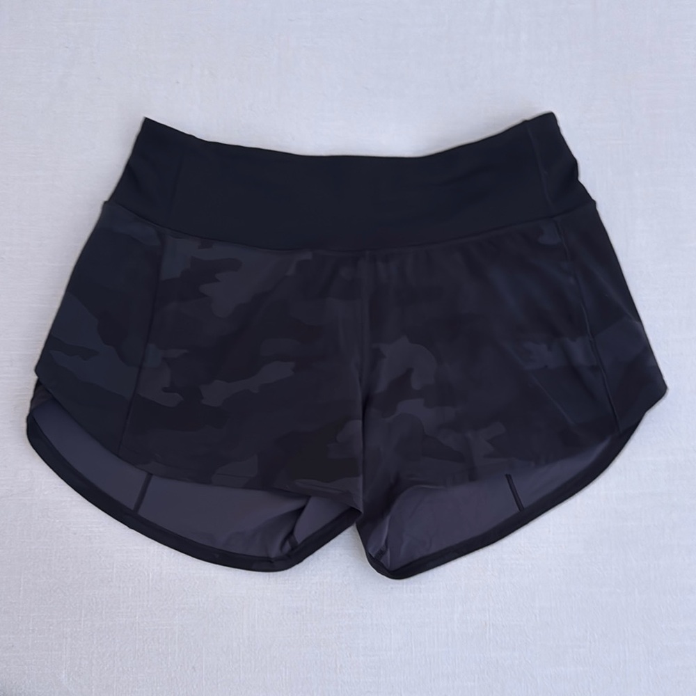 Lululemon Black Camo Speed Up Shorts